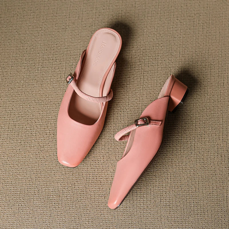 Alba | Mary Jane Block Heel Mules