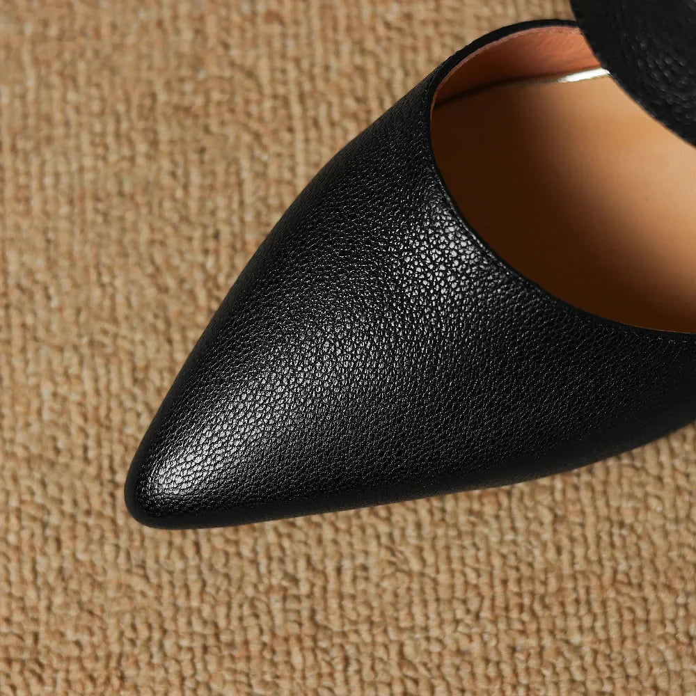 Thalia | Rose Accent Pointed-Toe Mules