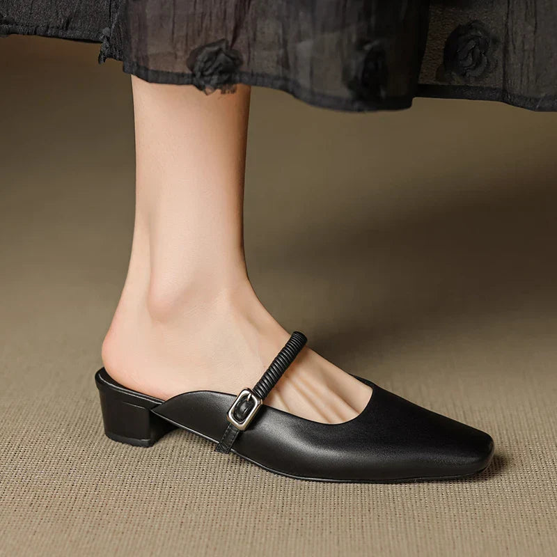 Alba | Mary Jane Block Heel Mules