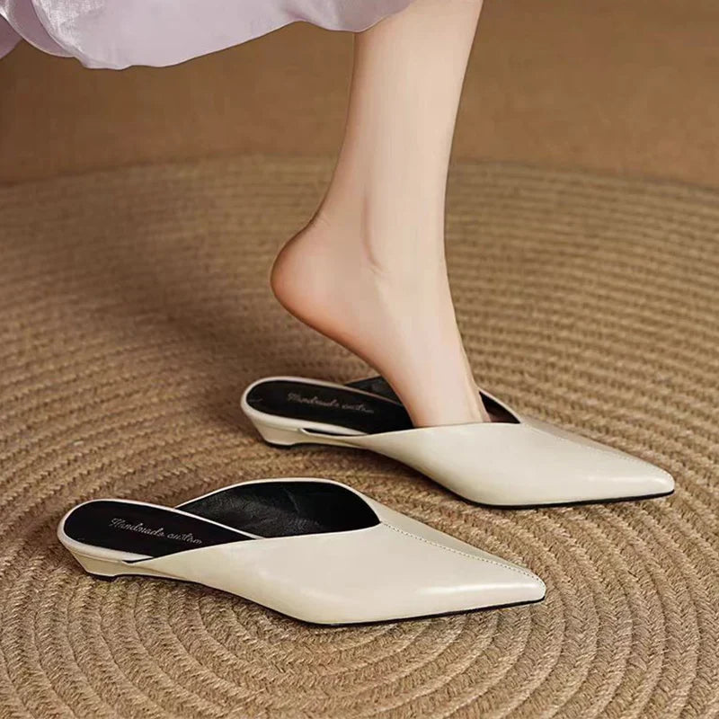Sofieya | Pointed-Toe Leather Mules