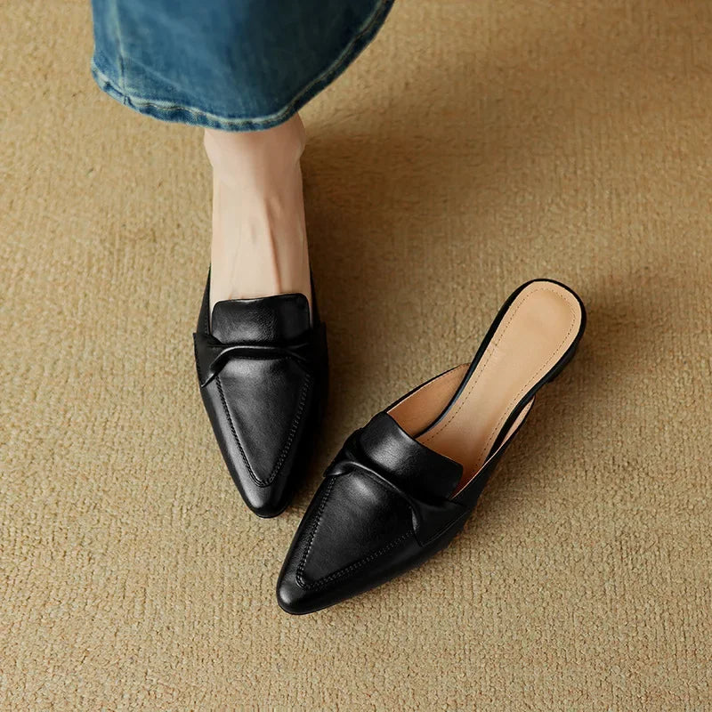 Yetti | Elegant Bow Mule Heels