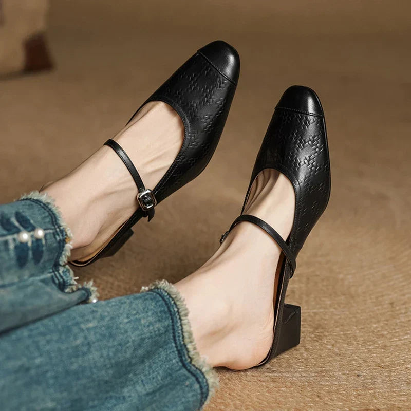 Iza | Classic Mary Jane Mule Heels