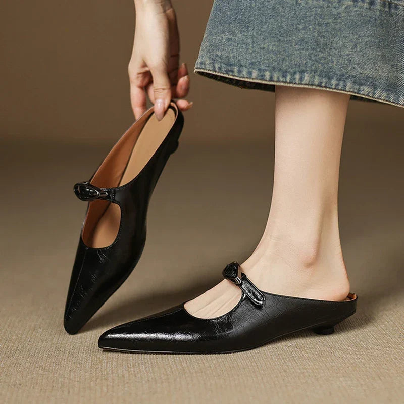 Adore | Pointed-Toe Buckle Mules