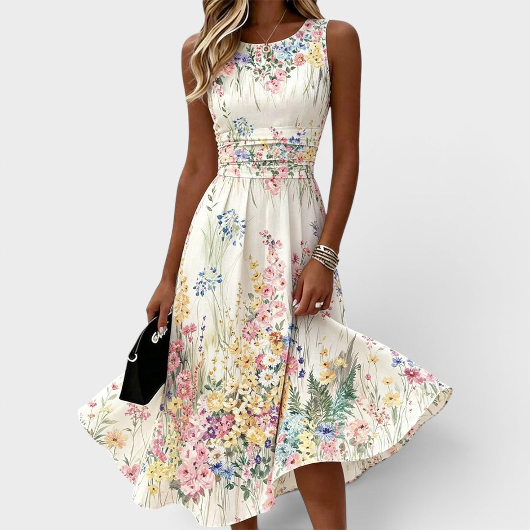 Amia | Floral Midi Dress