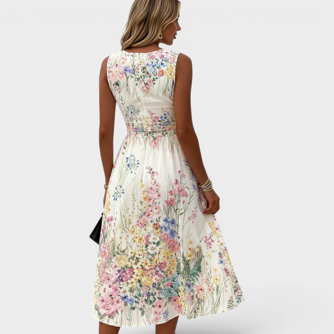 Amia | Floral Midi Dress