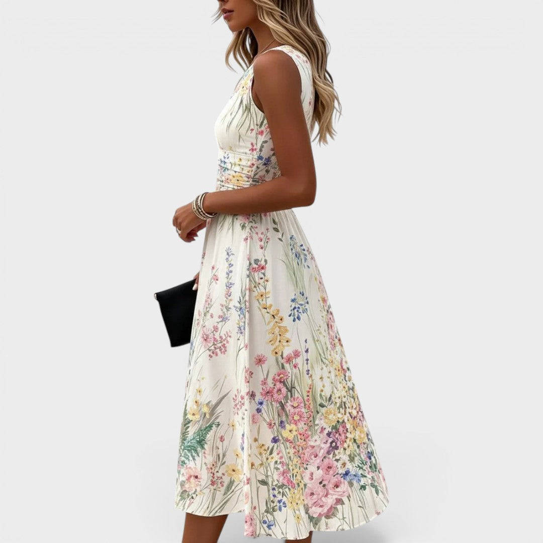 Amia | Floral Midi Dress