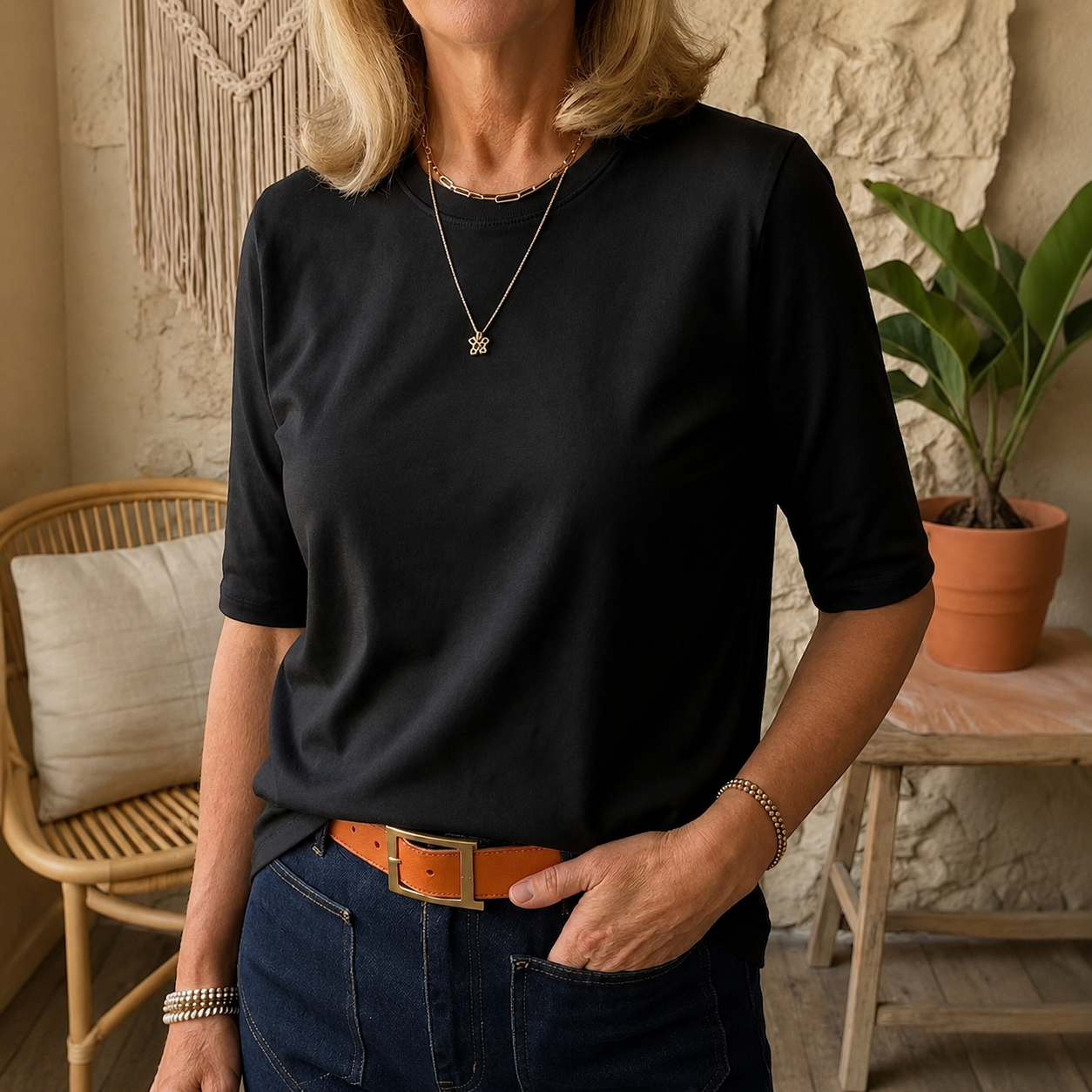 Livia | Relaxed Half-Sleeve Tee