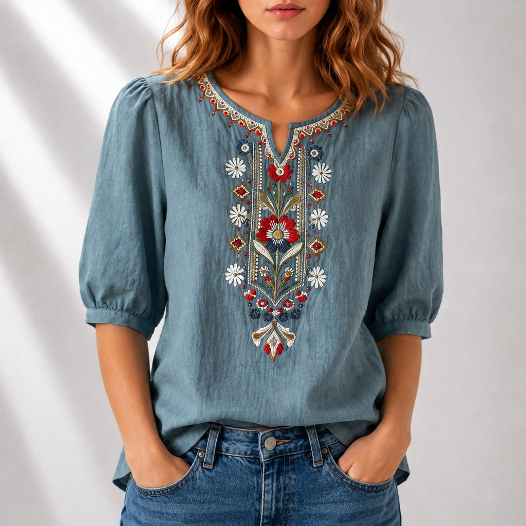 Amanda - Embroidered Everyday Blouse