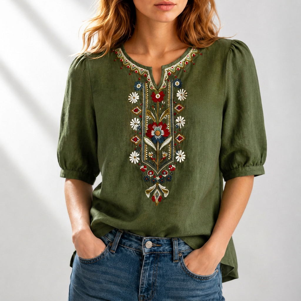 Amanda - Embroidered Everyday Blouse