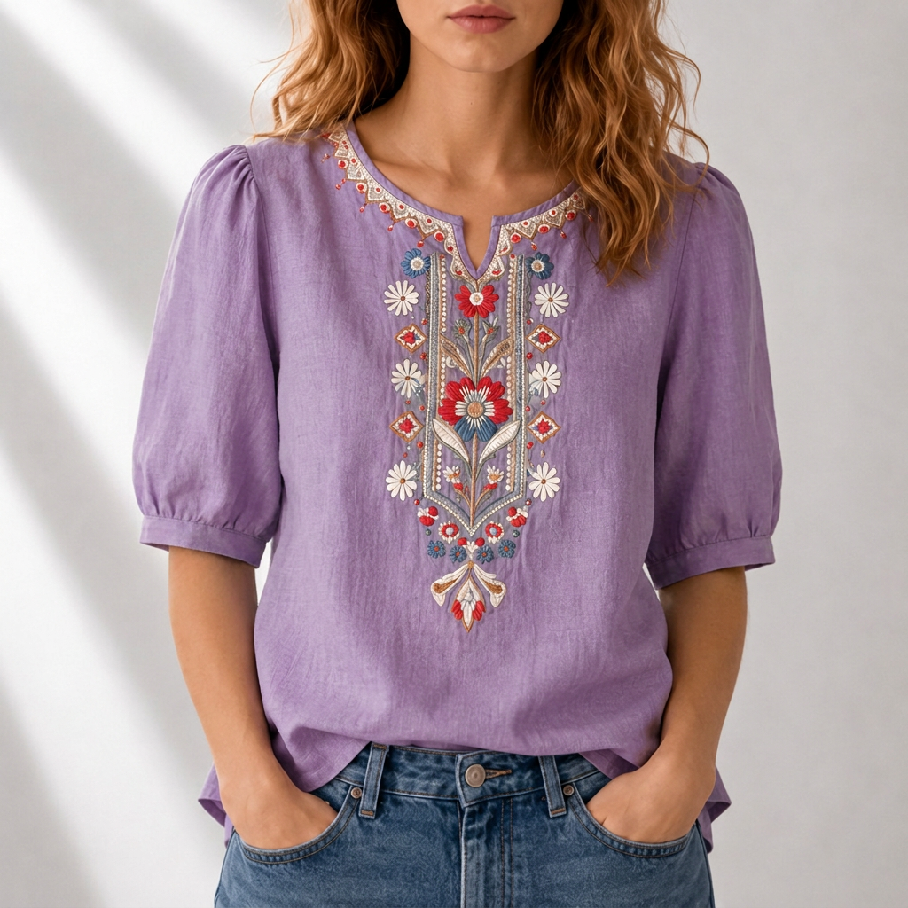 Amanda - Embroidered Everyday Blouse
