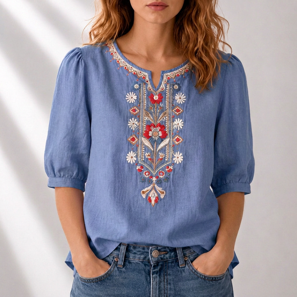Amanda - Embroidered Everyday Blouse