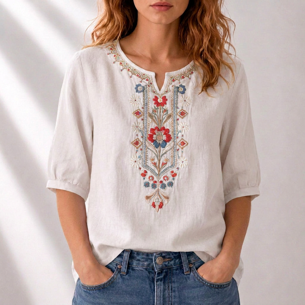 Amanda - Embroidered Everyday Blouse