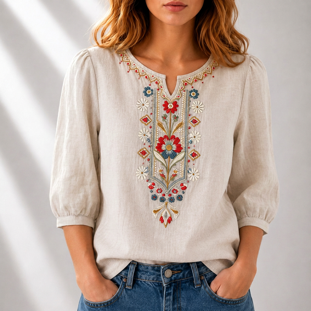 Amanda - Embroidered Everyday Blouse